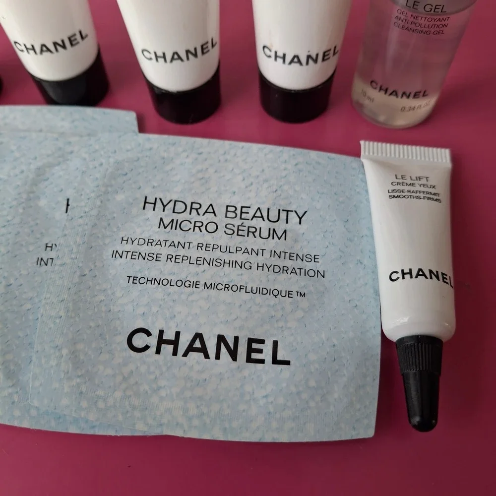 Chanel Skincare Lot Of 10 Crème Riche Le Lift Gel Hydra Beauty Samples Sizes
